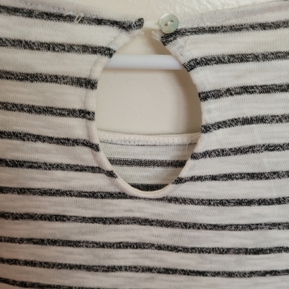 Listicle Terry Keyhole Lounge Dress In Gray White Stripes Size Large - Picture 9 of 12